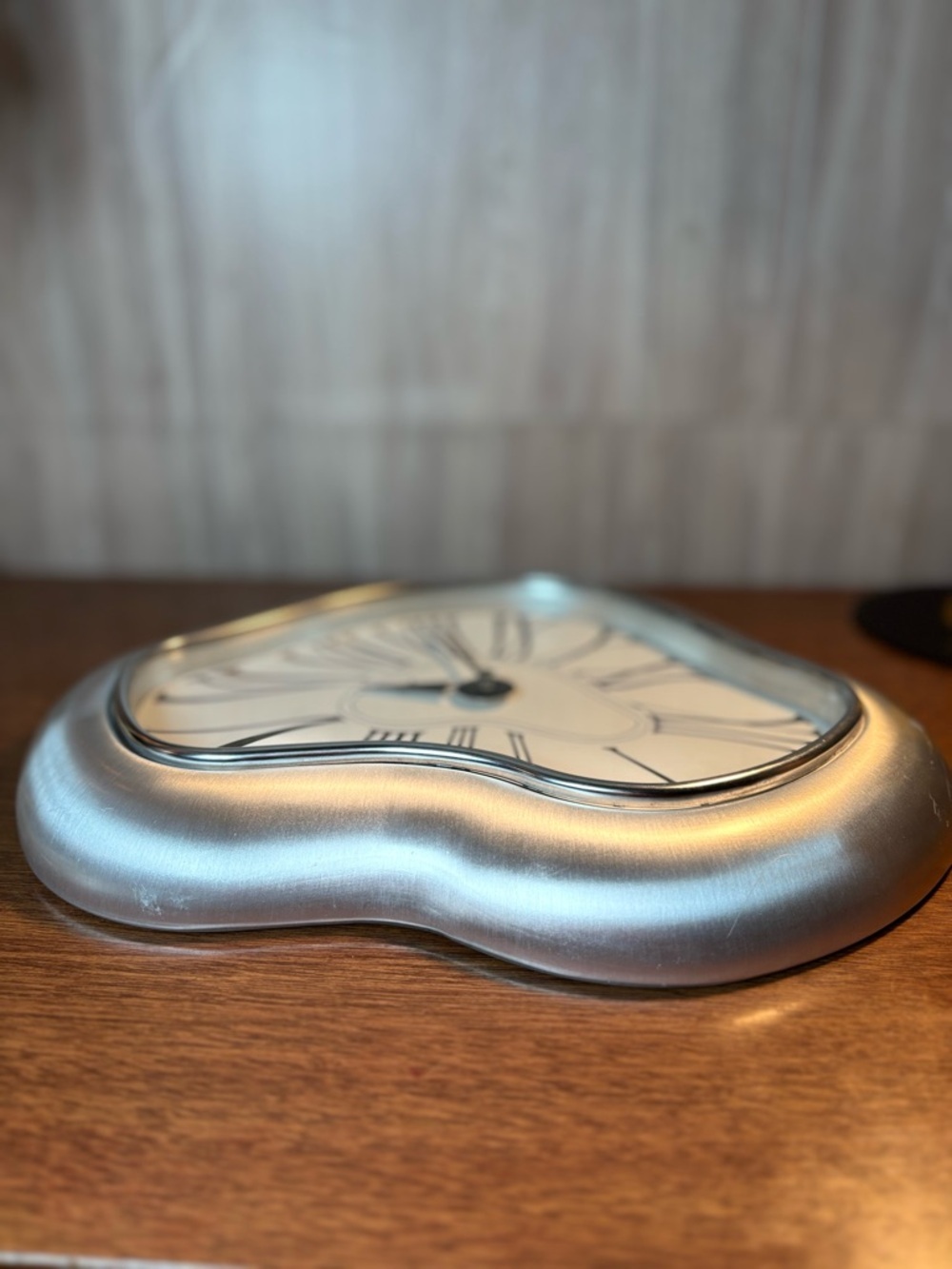 Kirch Brushed Aluminum Salvador Dali Melting Wall Clock Vintage - Picture 4 of 9